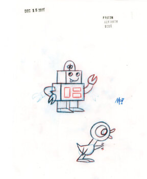 Duckling With Robot Sketch