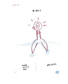 Pigeon with Puppet Sketch II