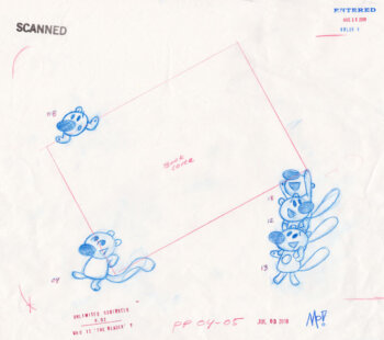 Squirrels Holding Up Book Sketch