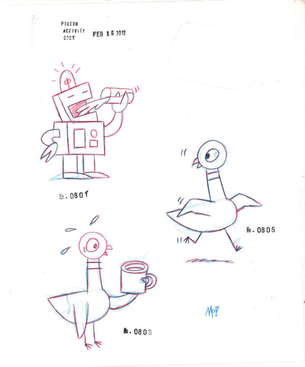 Robot and Pigeons Sketch