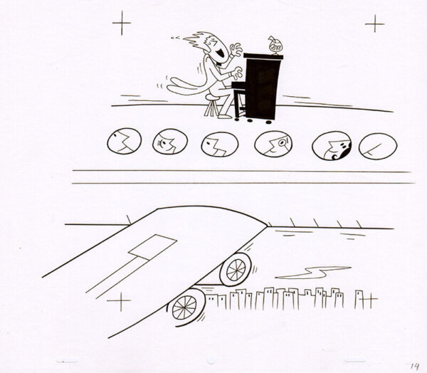 Just Overhead, a Man What Playing a Piano