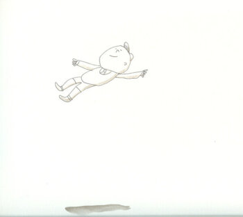 Flying Boy with Shadow