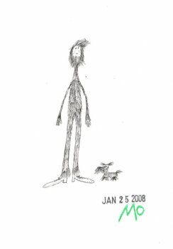 Hairy Man with Hairy Dog