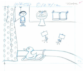Into the Bathroom! Sketch (Left)